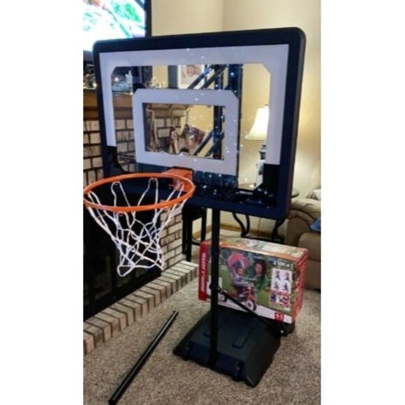 Pro Mini Hoop Basketball System with Adjustable-Height Pole and 7-Inch Ball - Picture 1 of 2